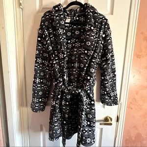 Rene Rofe Plush Patterned Fleece Robe women's size Large NWT